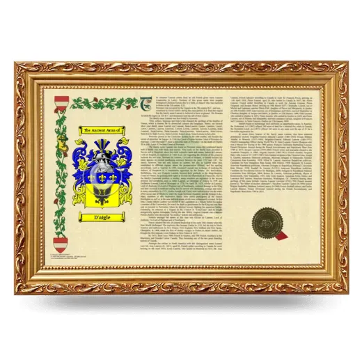 D'aigle Armorial Landscape Framed - Gold