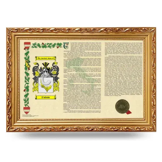 D'alesio Armorial Landscape Framed - Gold