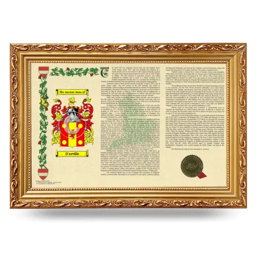 D'arville Armorial Landscape Framed - Gold