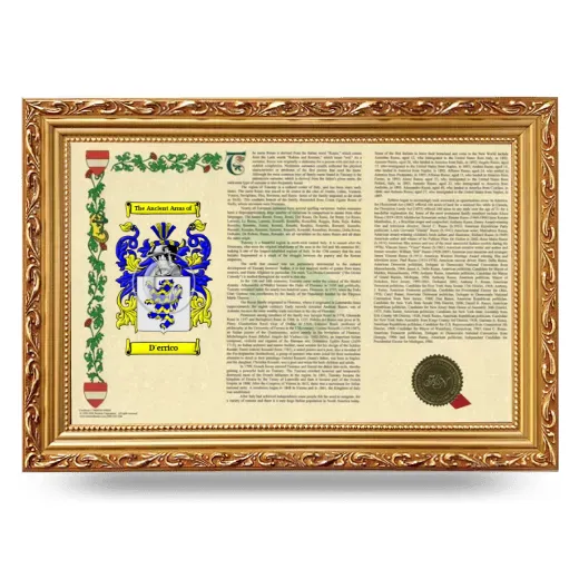 D'errico Armorial Landscape Framed - Gold