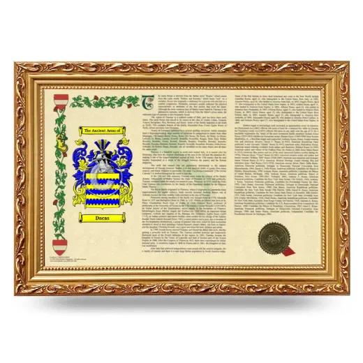 Dacas Armorial Landscape Framed - Gold