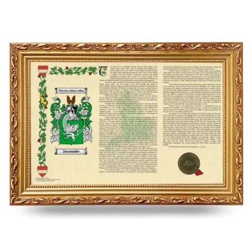 Daccombe Armorial Landscape Framed - Gold