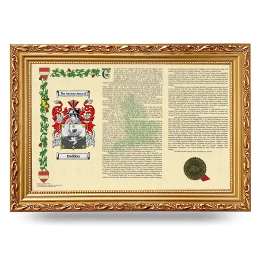 Daddon Armorial Landscape Framed - Gold
