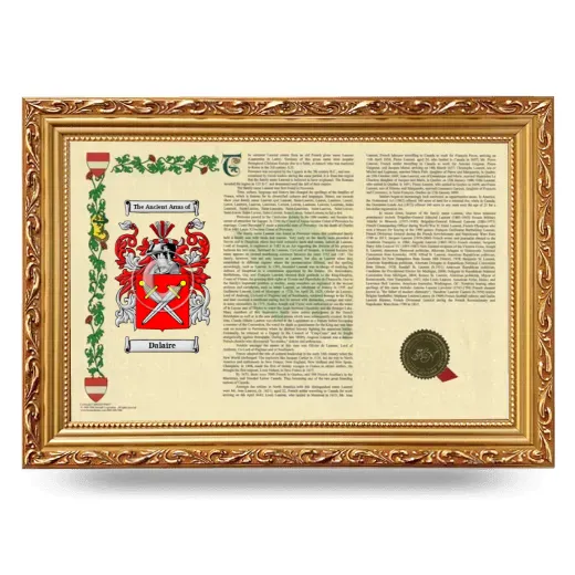 Dalaire Armorial Landscape Framed - Gold