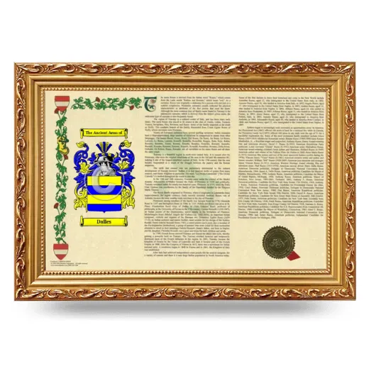 Dalles Armorial Landscape Framed - Gold
