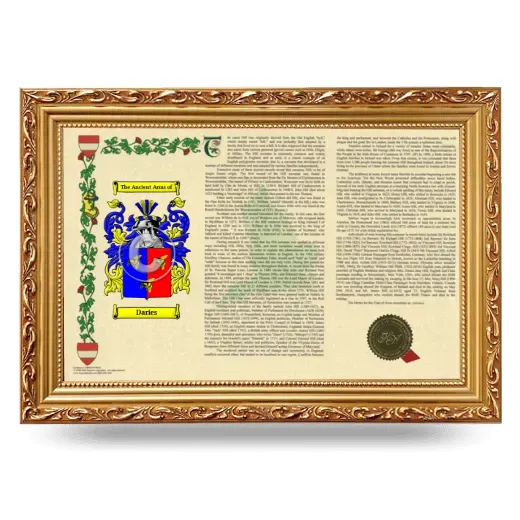 Daries Armorial Landscape Framed - Gold
