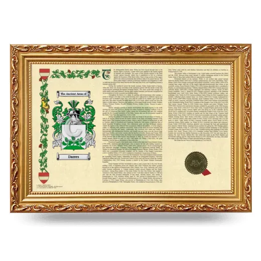 Darres Armorial Landscape Framed - Gold