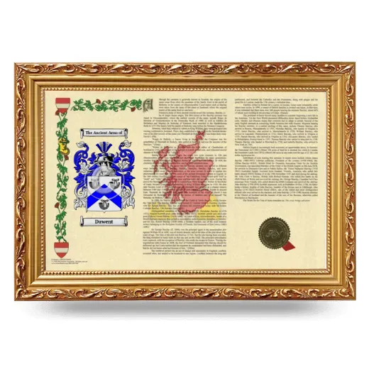 Dawent Armorial Landscape Framed - Gold