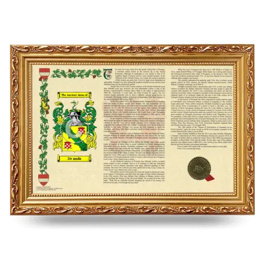 De anda Armorial Landscape Framed - Gold