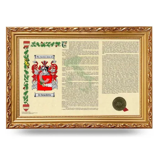 De benedetto Armorial Landscape Framed - Gold