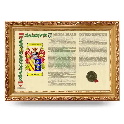 De bloues Armorial Landscape Framed - Gold