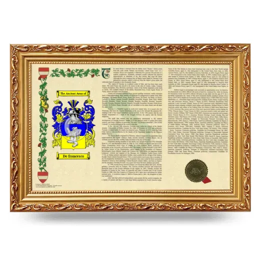 De francesco Armorial Landscape Framed - Gold