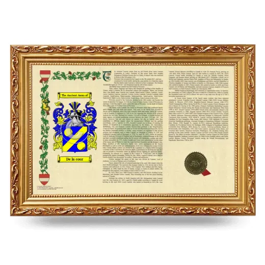 De la cour Armorial Landscape Framed - Gold