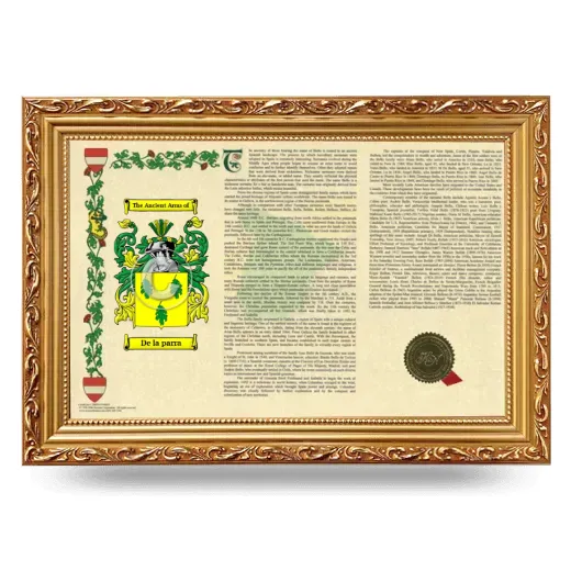 De la parra Armorial Landscape Framed - Gold