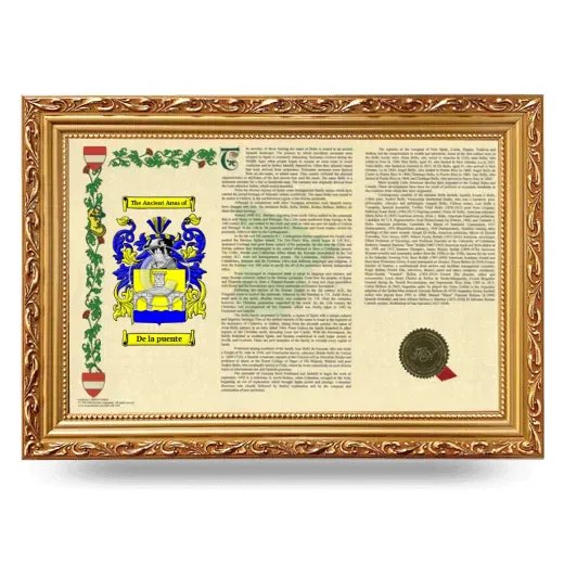 De la puente Armorial Landscape Framed - Gold