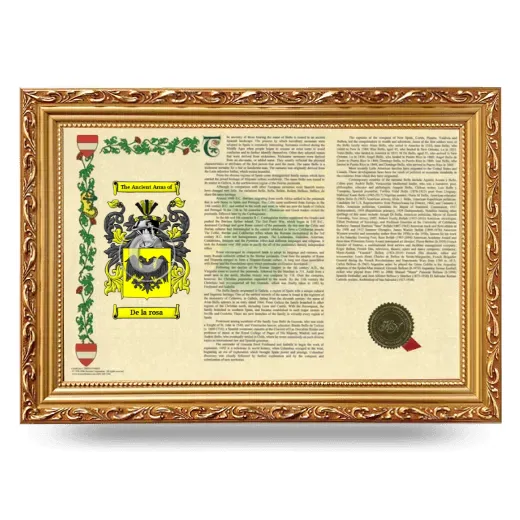 De la rosa Armorial Landscape Framed - Gold