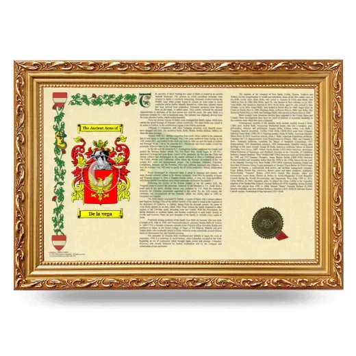 De la vega Armorial Landscape Framed - Gold