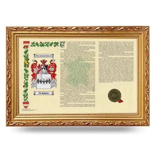 De lamore Armorial Landscape Framed - Gold