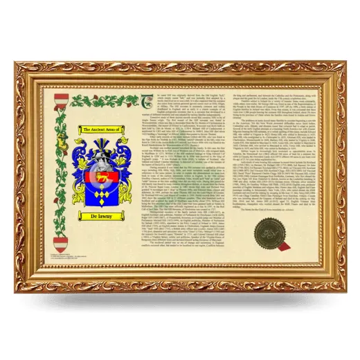 De lawny Armorial Landscape Framed - Gold