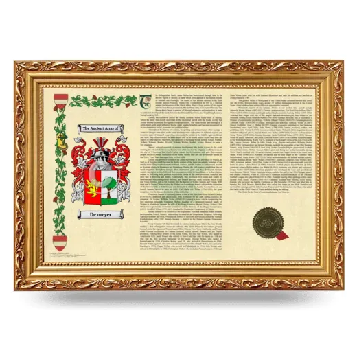 De meyer Armorial Landscape Framed - Gold