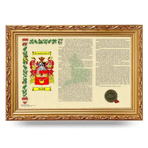 De mill Armorial Landscape Framed - Gold