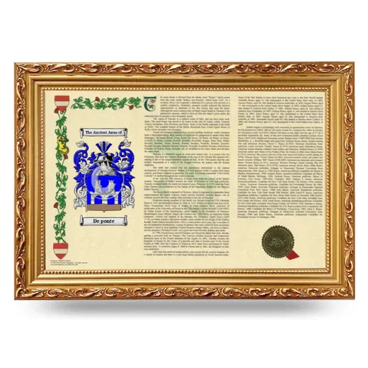 De ponte Armorial Landscape Framed - Gold