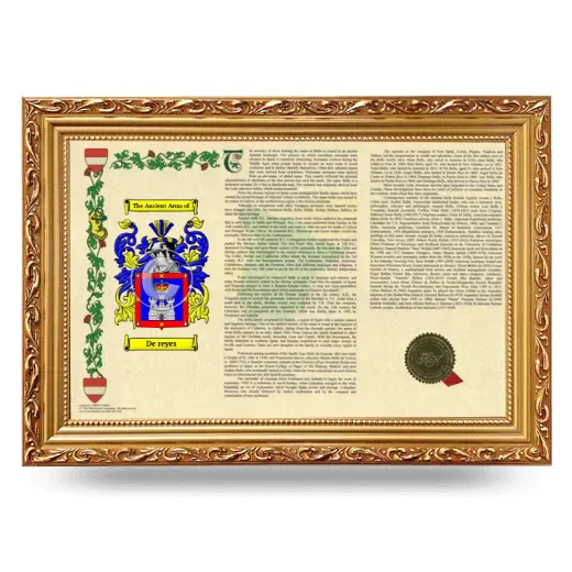 De reyes Armorial Landscape Framed - Gold