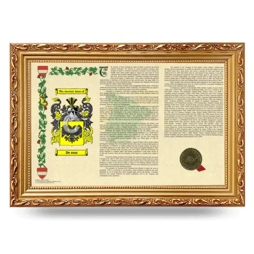 De ross Armorial Landscape Framed - Gold