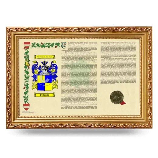 De tardis Armorial Landscape Framed - Gold