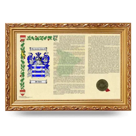 De toro Armorial Landscape Framed - Gold