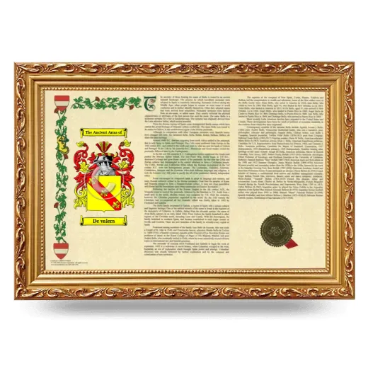 De valera Armorial Landscape Framed - Gold