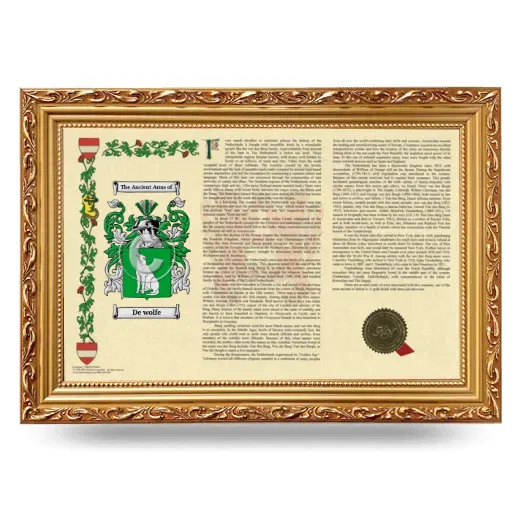 De wolfe Armorial Landscape Framed - Gold