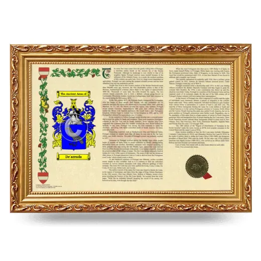 De'arruda Armorial Landscape Framed - Gold