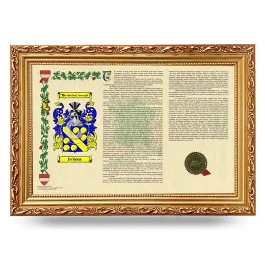 De'bona Armorial Landscape Framed - Gold
