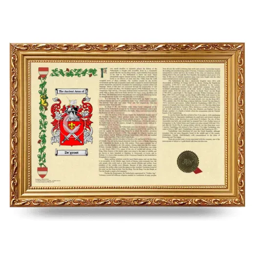 De'groot Armorial Landscape Framed - Gold