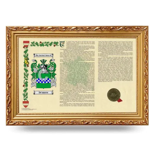 De'marca Armorial Landscape Framed - Gold