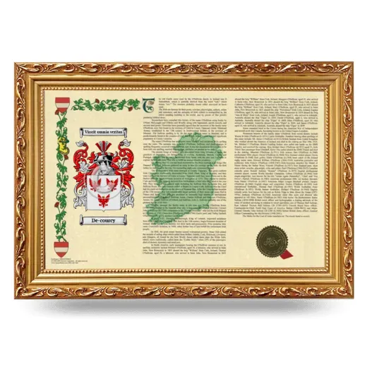 De-courcy Armorial Landscape Framed - Gold
