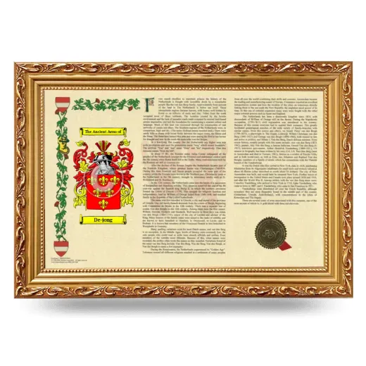De-jong Armorial Landscape Framed - Gold