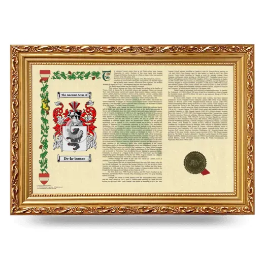 De-la-brosse Armorial Landscape Framed - Gold