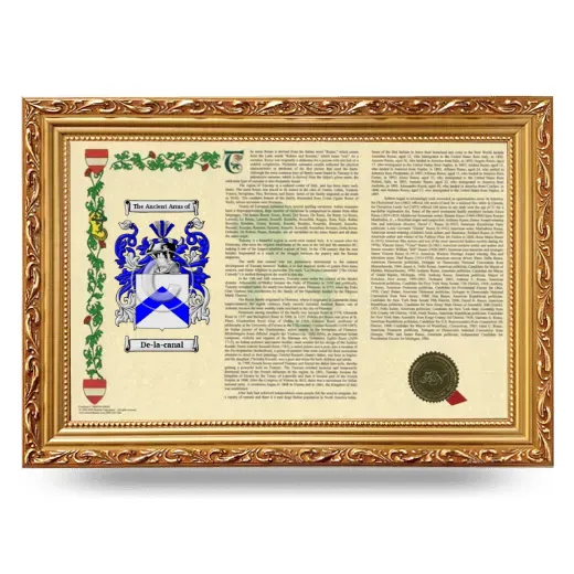 De-la-canal Armorial Landscape Framed - Gold