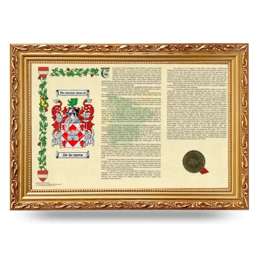 De-la-cueva Armorial Landscape Framed - Gold
