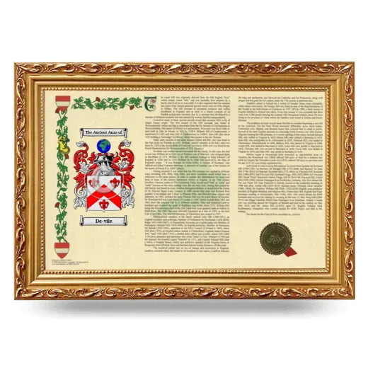 De-vile Armorial Landscape Framed - Gold