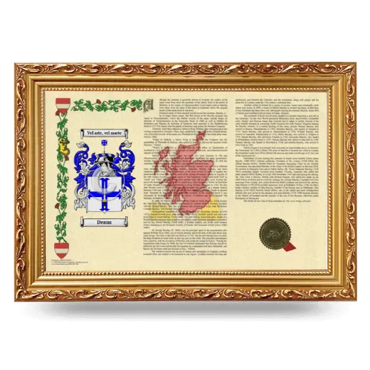 Deans Armorial Landscape Framed - Gold