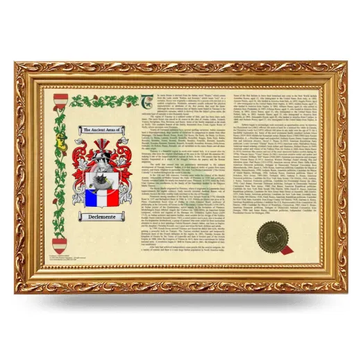 Declemente Armorial Landscape Framed - Gold