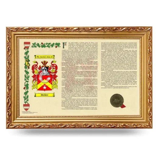 Declerc Armorial Landscape Framed - Gold