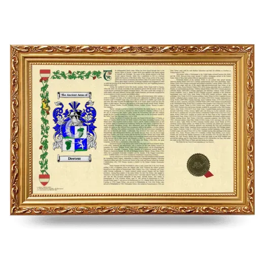Deeterr Armorial Landscape Framed - Gold