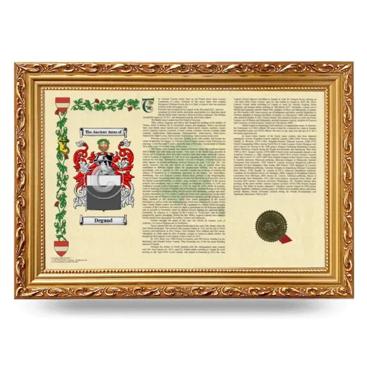 Degand Armorial Landscape Framed - Gold