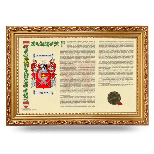 Degroodt Armorial Landscape Framed - Gold