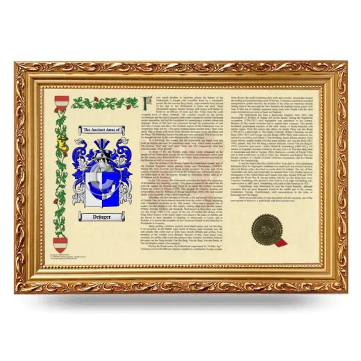 Dejager Armorial Landscape Framed - Gold
