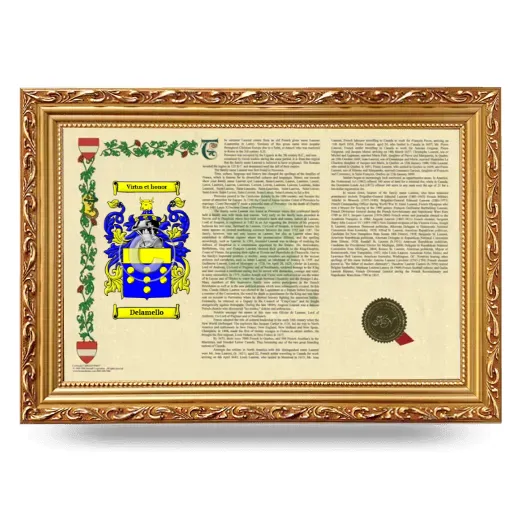 Delamello Armorial Landscape Framed - Gold